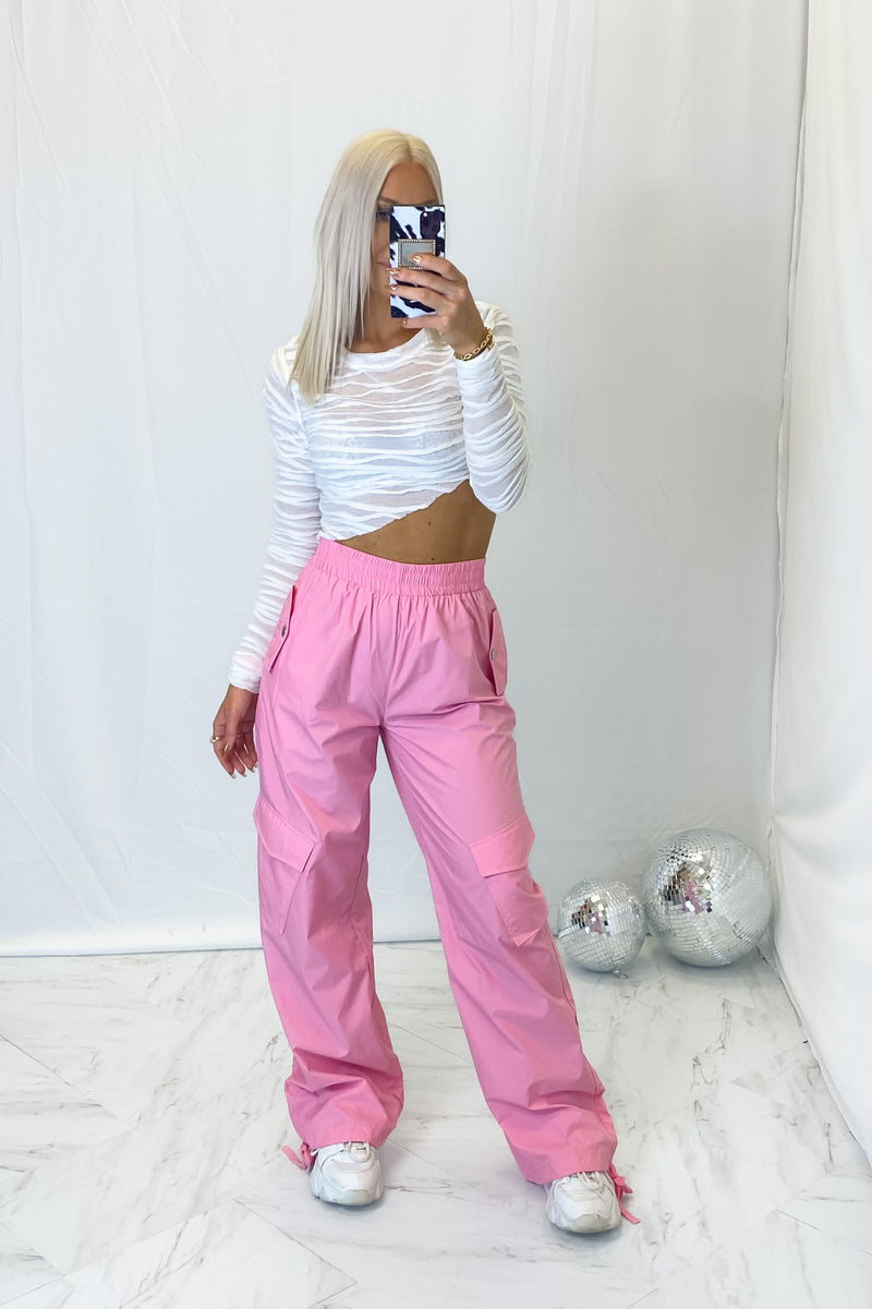 Sheer Asymmetrical Long Sleeve Top