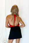 Black Rhinestone Trim Detail Skirt