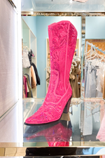  Iconic Babe Fuchsia Pink Sequin Western Boots - Shop Cute Booties At Kendry Boutique