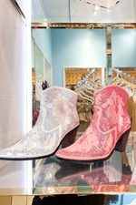 Bring the heat in our Iconic Babe White Sequin Western Boots! These fabulous boots  feature a western, ankle high silhouette, pointed toe, block heel, side zip closure, and a stunning sequin pattern throughout. Iconic Babe White Sequin Ankle Western Boots - Shop Cute Booties At Kendry Boutique