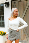 Ivory Asymmetrical Long Sleeve Rushed Top - Shop Kendry Collection 