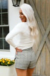 Ivory Asymmetrical Long Sleeve Rushed Top - Shop Kendry Collection 