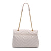 Ivory Chevron Quilted Crossbody Purse 
