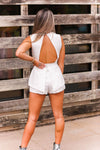 Ivory Deep V-Neck Sleeveless Romper - Kendry Collection Boutique