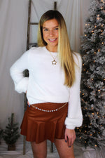 Ivory Fuzzy Knit Sweater - Shop Kendry Collection Boutique