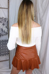 Ivory Off The Shoulder Ribbed Sweater