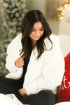 Ivory Teddy Zip Up Jacket