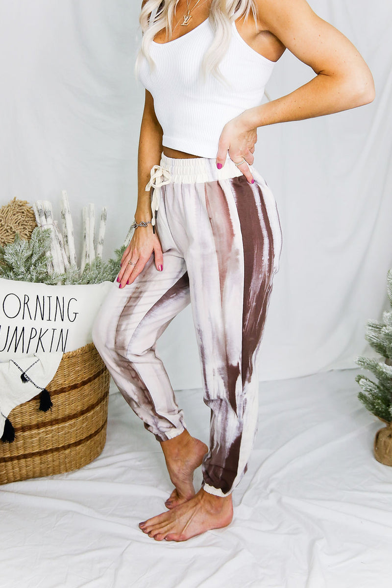 Ivory Tie Dye Jogger Pants - Shop Kendry Collection Boutique