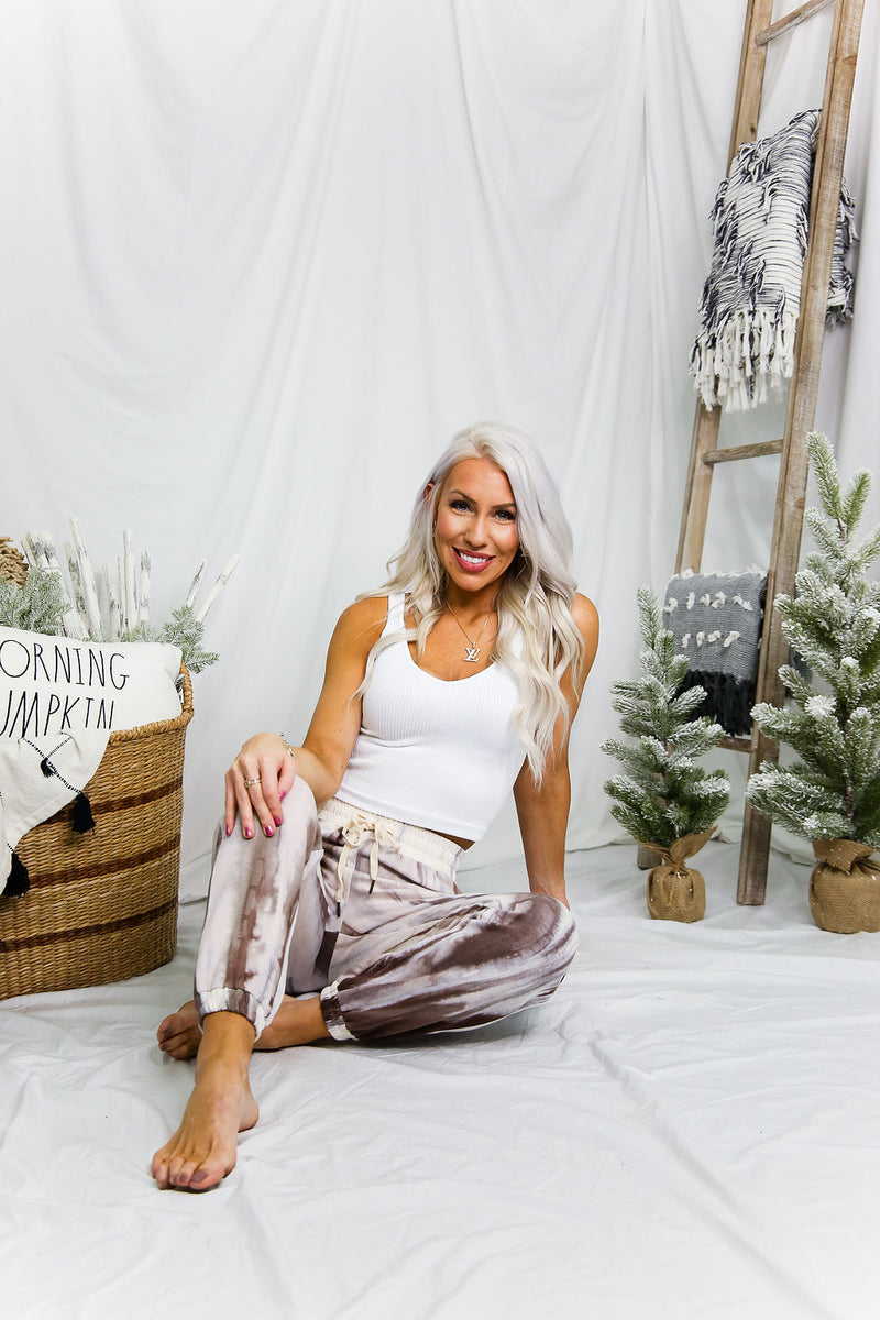 Ivory Tie Dye Jogger Pants - Shop Kendry Collection Boutique