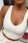 Ivory Zebra Textured Sports Bra - Kendry Collection Boutique