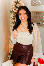 Ivory and Gold Star Mesh Sleeve Bodysuit - Kendry Collection Boutique