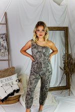 Jet Setter Camo One Shoulder Jogger Jumpsuit - Shop Kendry Collection Boutique
