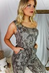 Jet Setter Camo One Shoulder Jogger Jumpsuit - Shop Kendry Collection Boutique