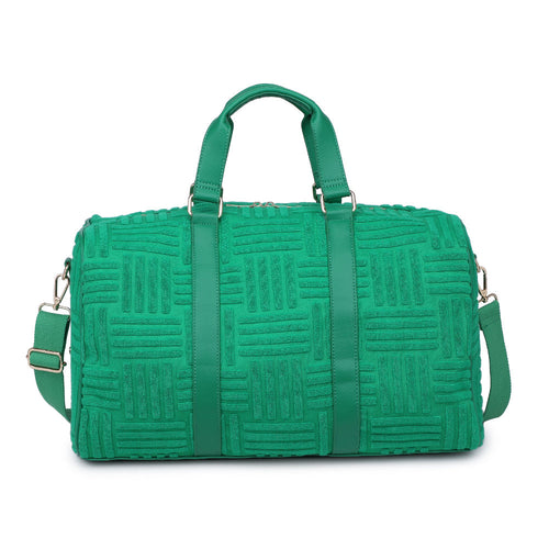Kelly Green Terry Towel Embossed Weekender Bag