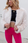 Cream Fur Cropped Jacket