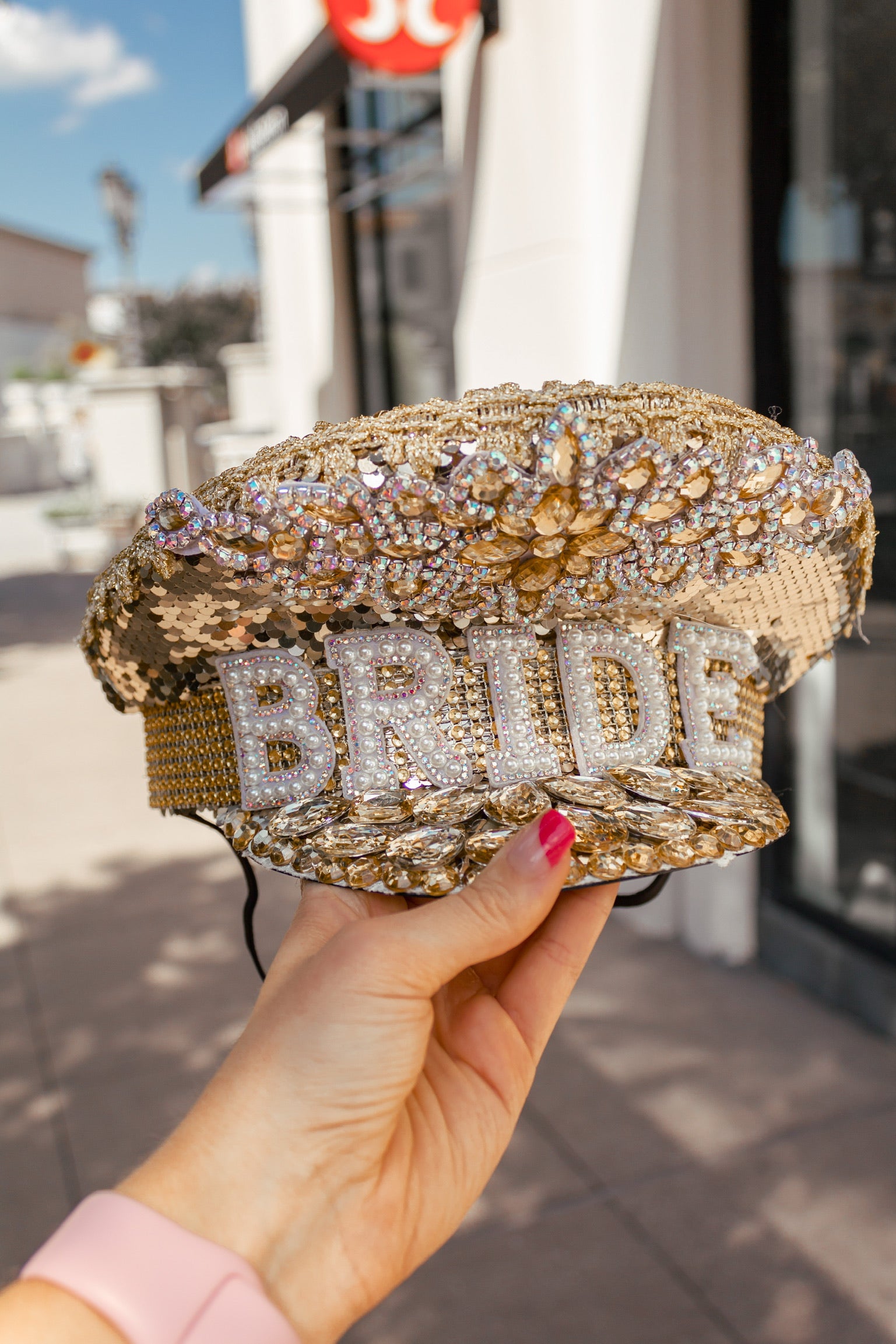 Rhinestone Bride Hat
