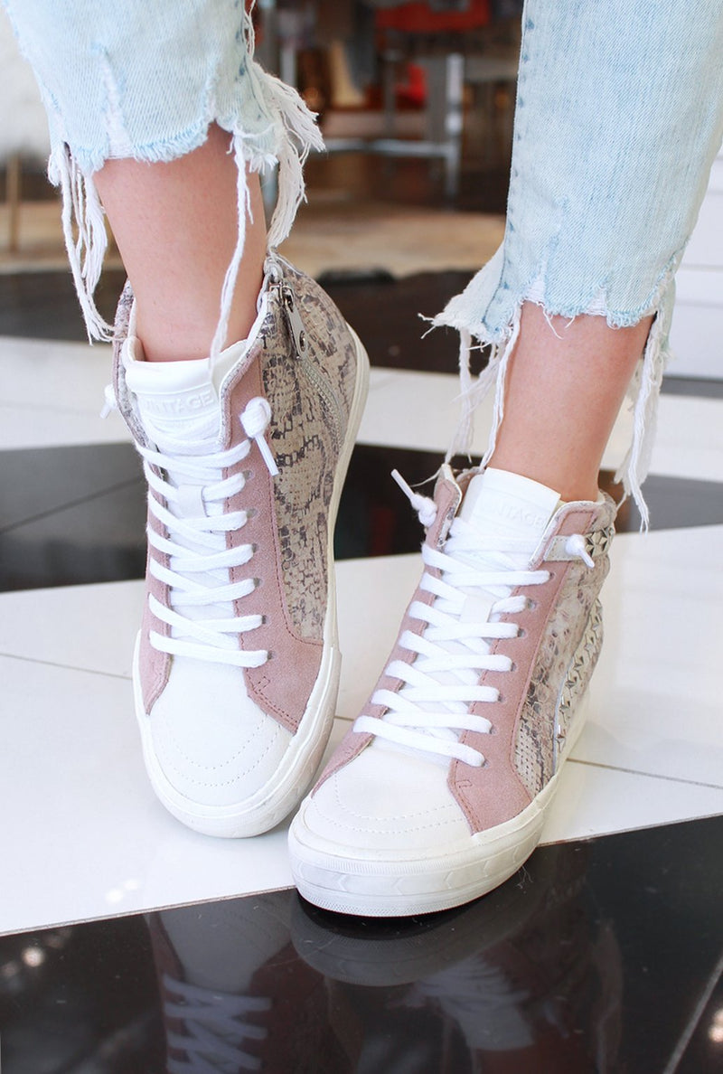 Snakeskin shop sneaker wedges