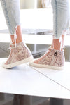 Kirbati Blush Snakeskin High Top Vintage Havana Hidden Wedge Sneaker - Hidden Wedge - Shop Kendry Collection Boutique