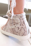 Kirbati Blush Snakeskin High Top Vintage Havana Hidden Wedge Sneaker - Hidden Wedge - Shop Kendry Collection Boutique