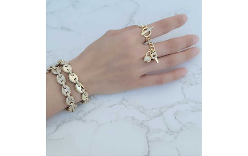 CZ Puffy Mariner Bracelet