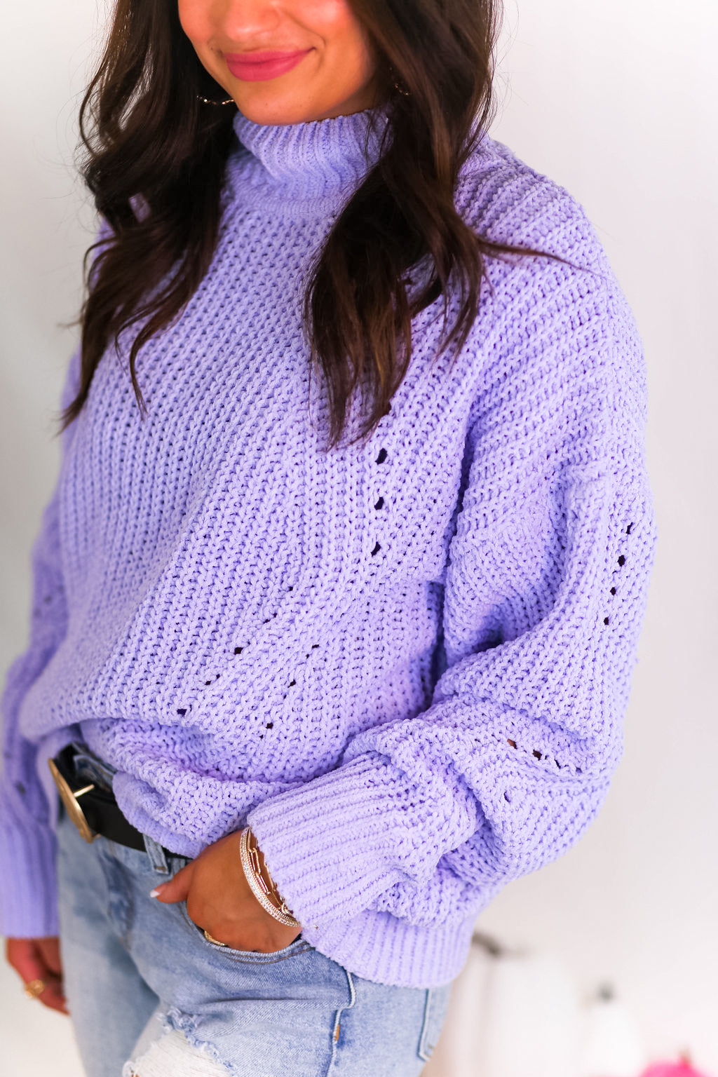 Lavender Cozy Knit Sweater  - Shop Kendry Collection Boutique