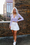 Lavender Double Ruched Long Sleeve Top - Shop Kendry Collection Boutique
