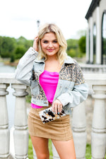 Leopard Patch Denim Jacket - Shop Kendry Collection Online Boutique