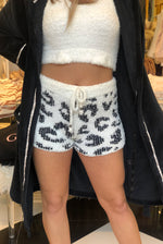 Let's Lounge Black Leopard Fleece Shorts - Shop Kendry Collection Boutique