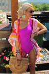 Pocket Full Of Sunshine Orange Multi Striped Duster