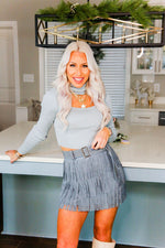 Light Blue Cutout Turtle Neck Sweater - Shop Kendry Collection Boutique 