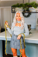 Light Blue Cutout Turtle Neck Sweater - Shop Kendry Collection Boutique 