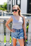 Light Grey Acid Wash Ribbed Cropped Tank - Shop  Kendry Collection Boutique Online