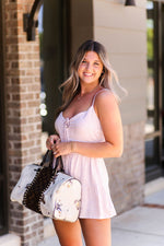 Light Pink Patterned Romper - Shop Kendry Collection Boutique