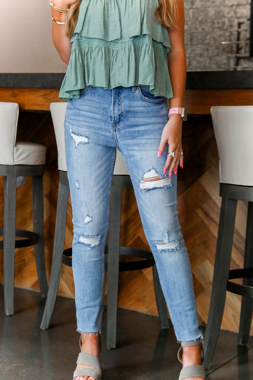 Riley High Rise Distressed Mom Jeans - Kendry Collection Boutique