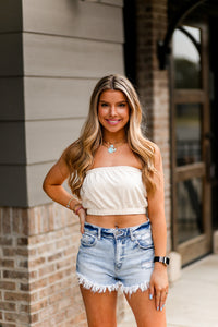 Light Yellow Cropped Tube Top - Shop Kendry Collection Boutique
