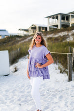 Lilac Babydoll Ruffle Tiered Top