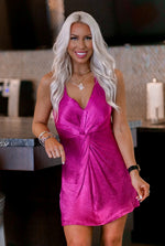 Magenta Pink Front Twist Mini Dress - Shop Kendry Collection Boutique