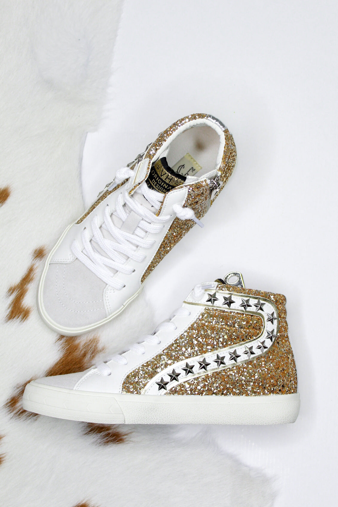 Mateel VH Gold Glitter High Top Sneaker - Kendry Collection Boutique