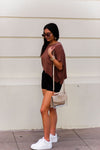 Mauve Boxy Style Basic Cropped Tee