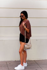 Mauve Boxy Style Basic Cropped Tee