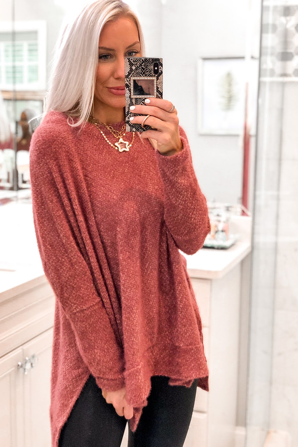 Mauve Fuzzy Eyelash Knit Sweater-Shop Kendry Collection Boutique 