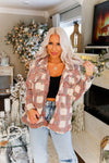 Mauve Plaid Sherpa Shacket - Kendry Collection Boutique