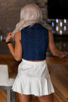 Medium Wash Denim Collared Tank Top