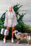 Mocha Snake Skin Long Sleeve Romper- Kendry Collection Boutique
