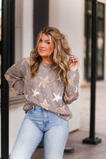 Mocha Star Patterned Sweater - Shop Kendry Collection Boutique