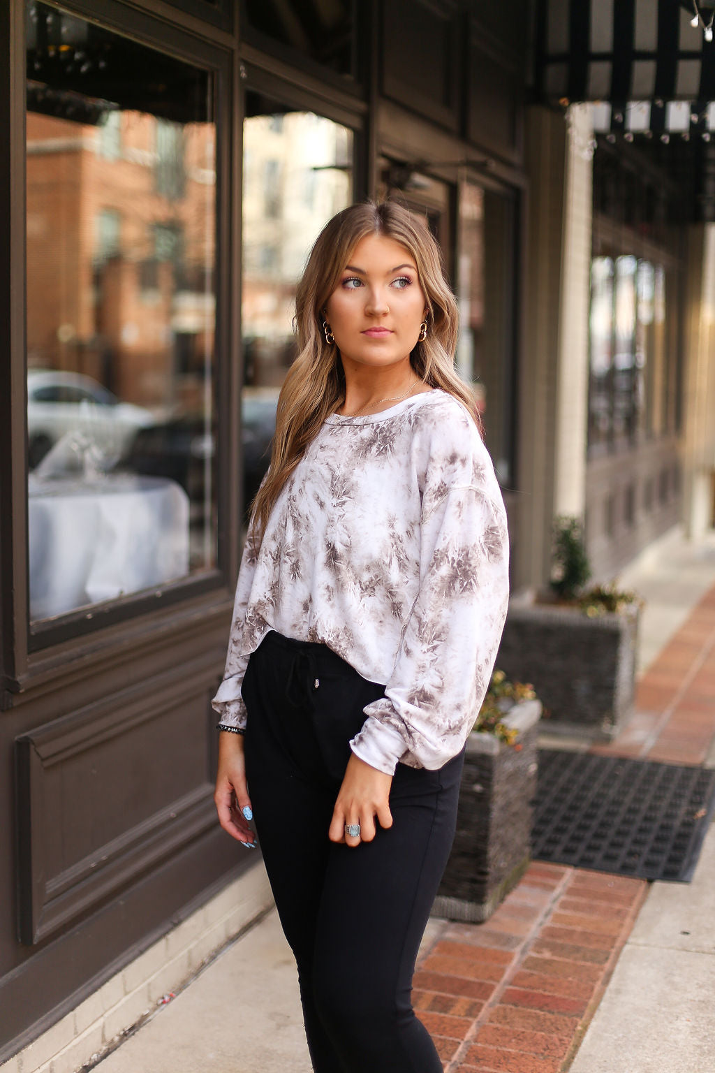 Mocha Tie Dye Pullover - Shop Kendry Collection Boutique Online 