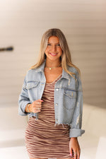 Monica Rhinestone Studded Denim Jacket - Shop Kendry Collection Boutique