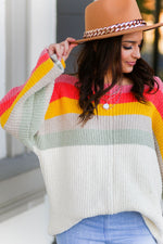 Multi Color Stripe Boatneck Sweater - Shop Kendry Collection Boutique