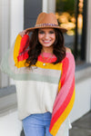 Multi Color Stripe Boatneck Sweater - Shop Kendry Collection Boutique