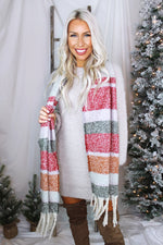 Multi Colored Tassel Scarf